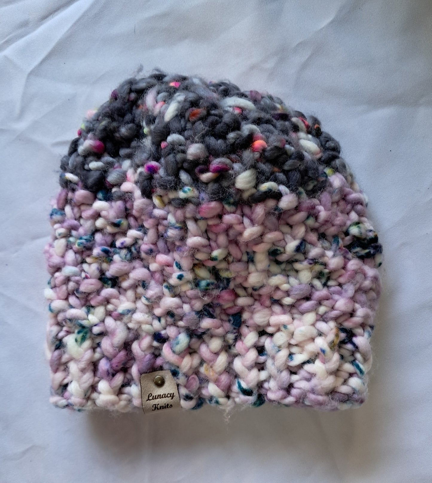 Black Purple Chunky Hat