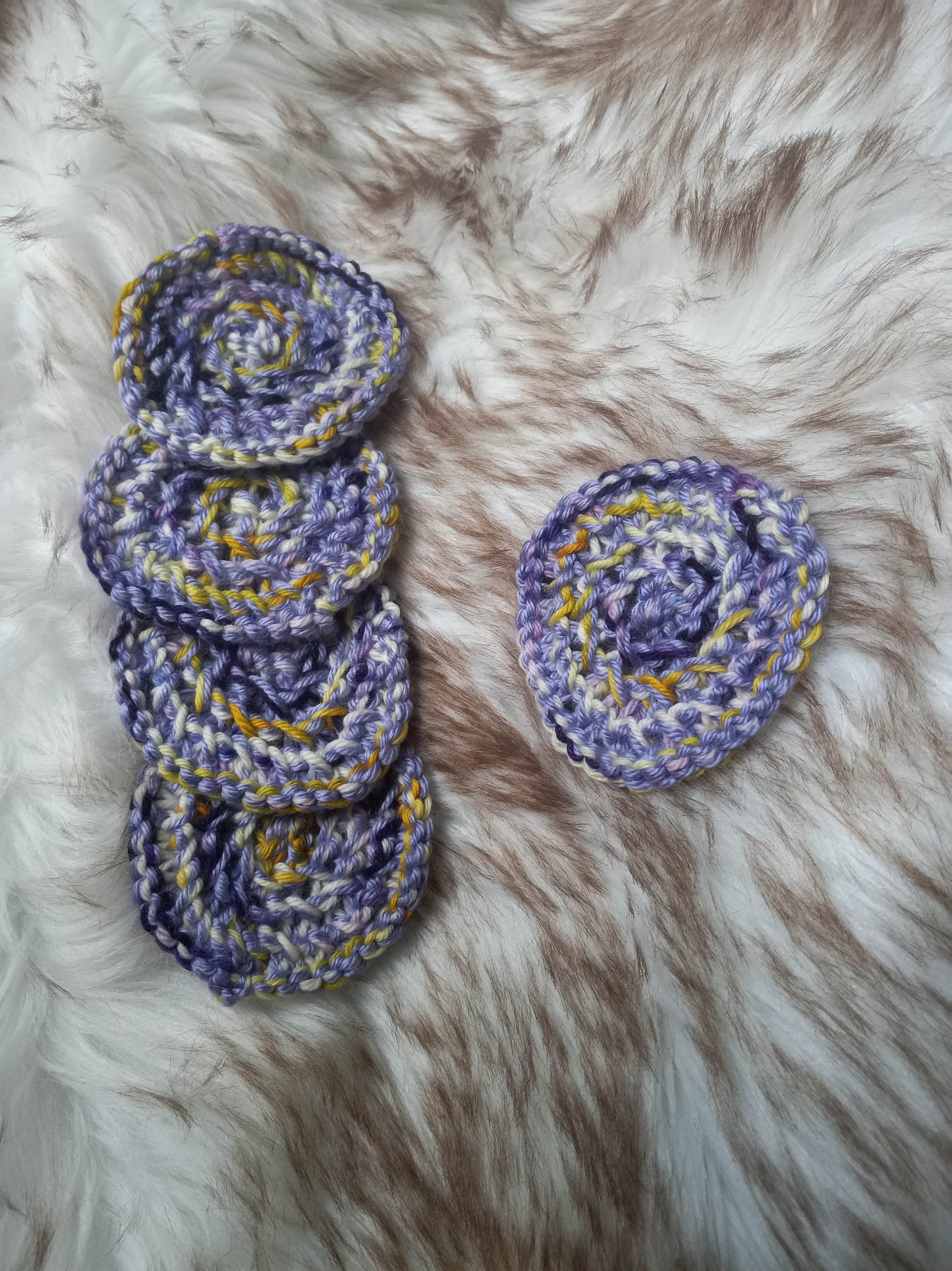 Purple and yellow cup Coaster set