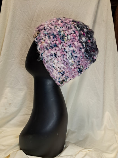 Black Purple Chunky Hat