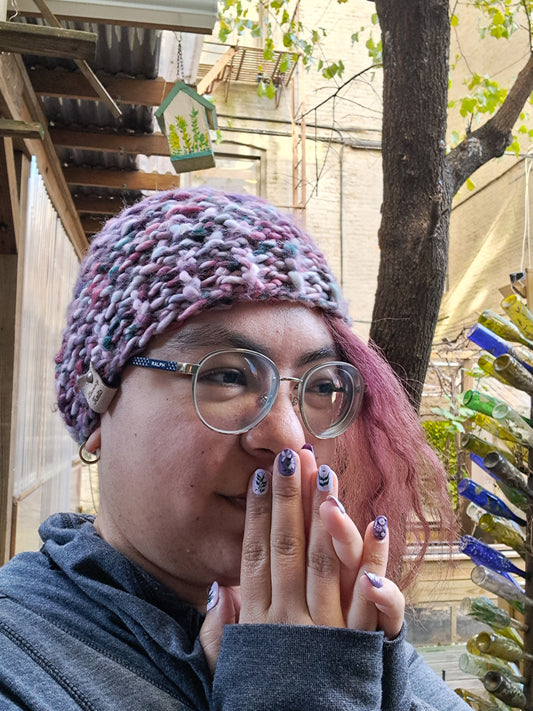 Two-Toned Purple Chunky Hat