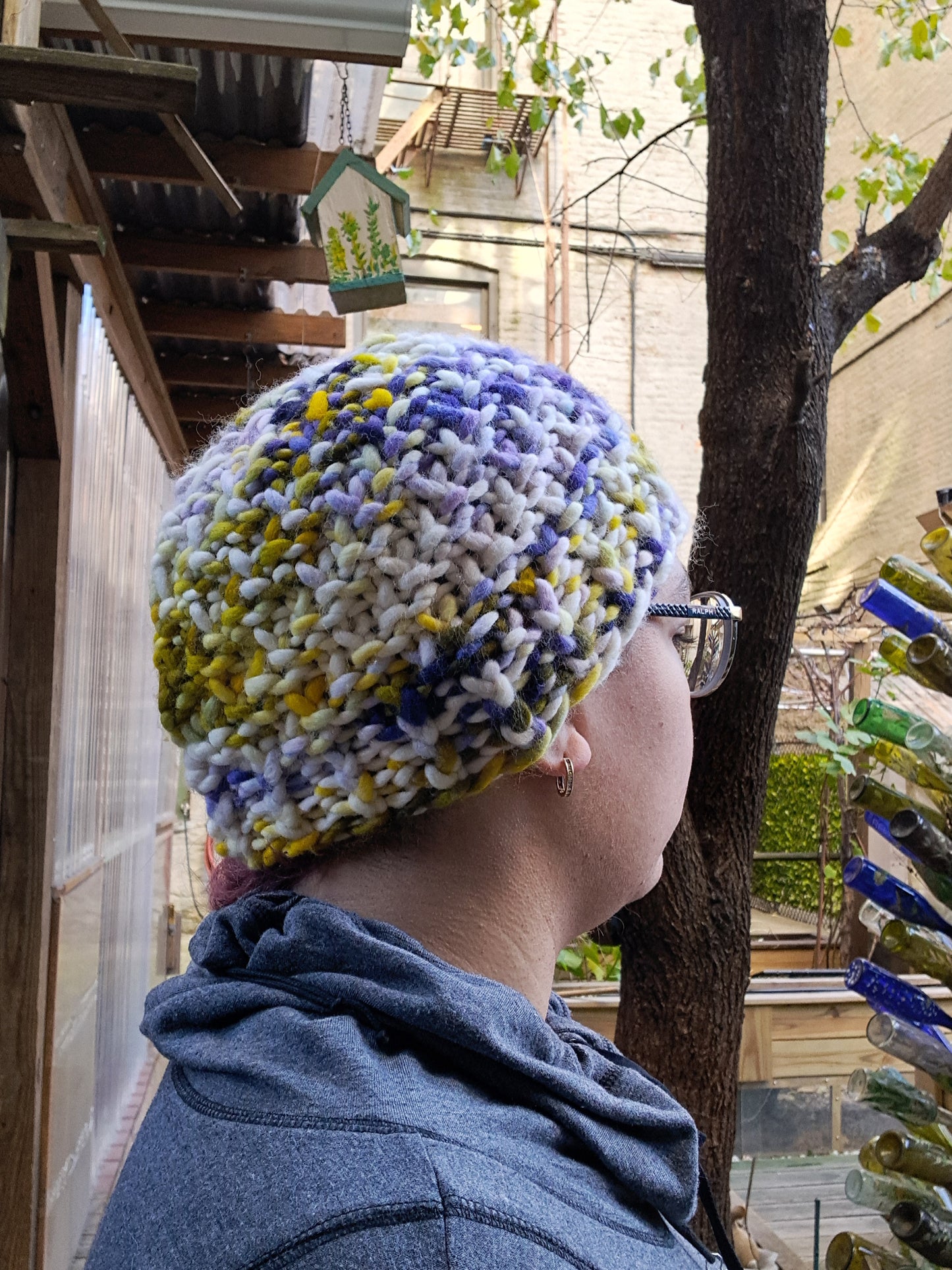 Yellow/Purple Chunky Hat