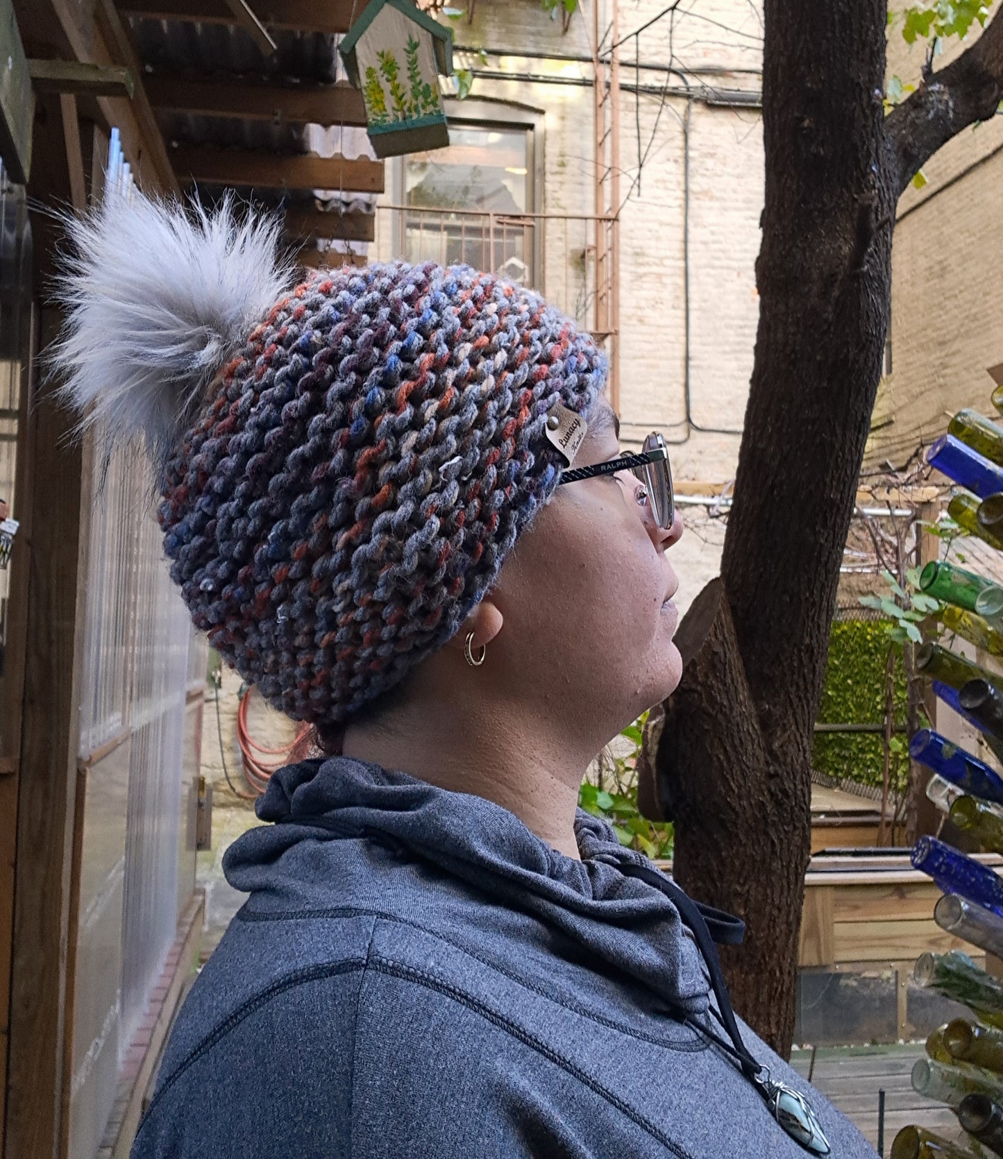 Stone in Autumn Pom-Pom Hat