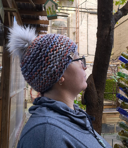 Stone in Autumn Pom-Pom Hat