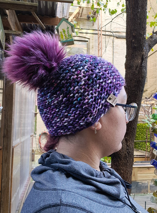 Dark Purple Pom-Pom hHat