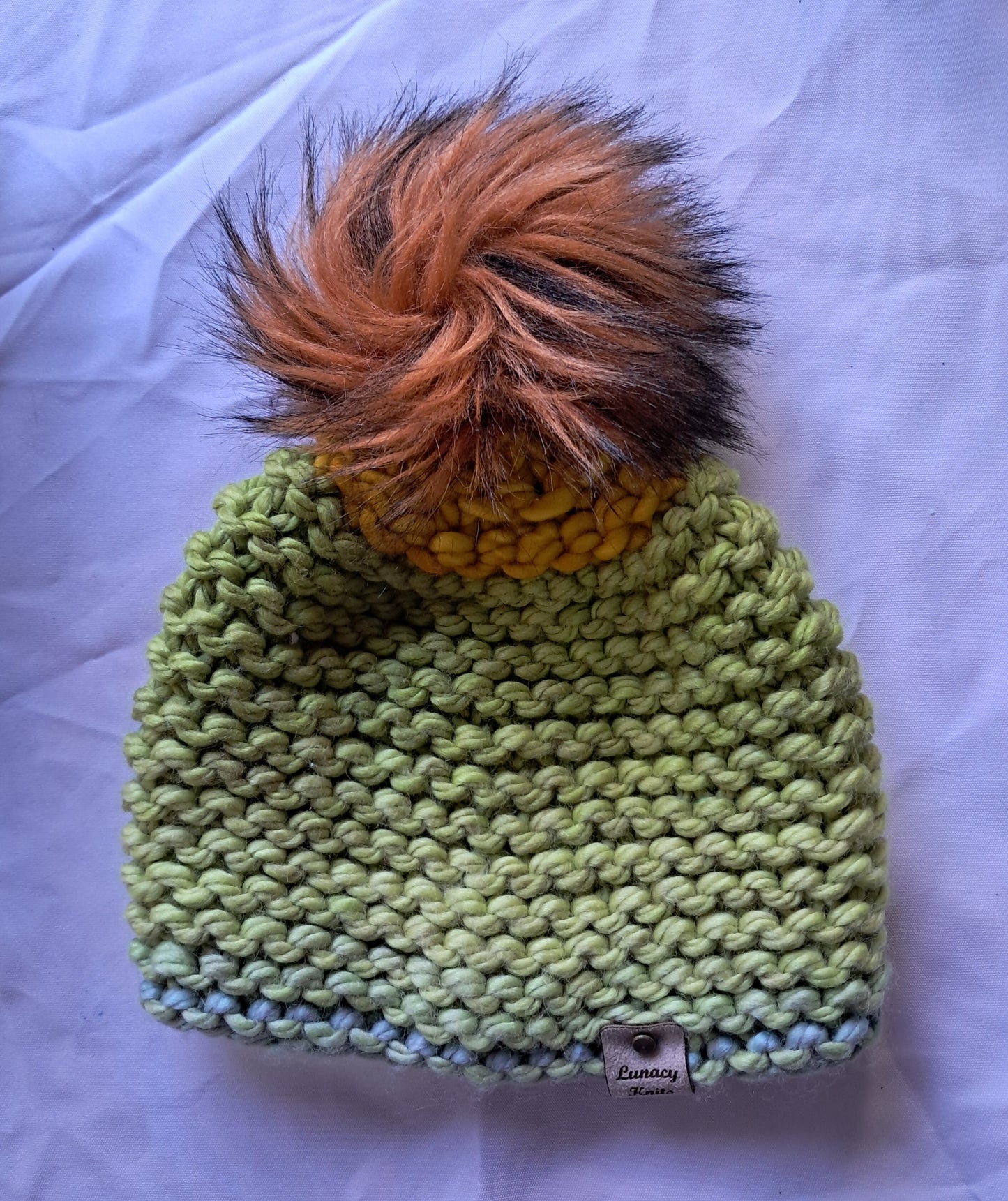 Green and Gold Pom-Pom Hat