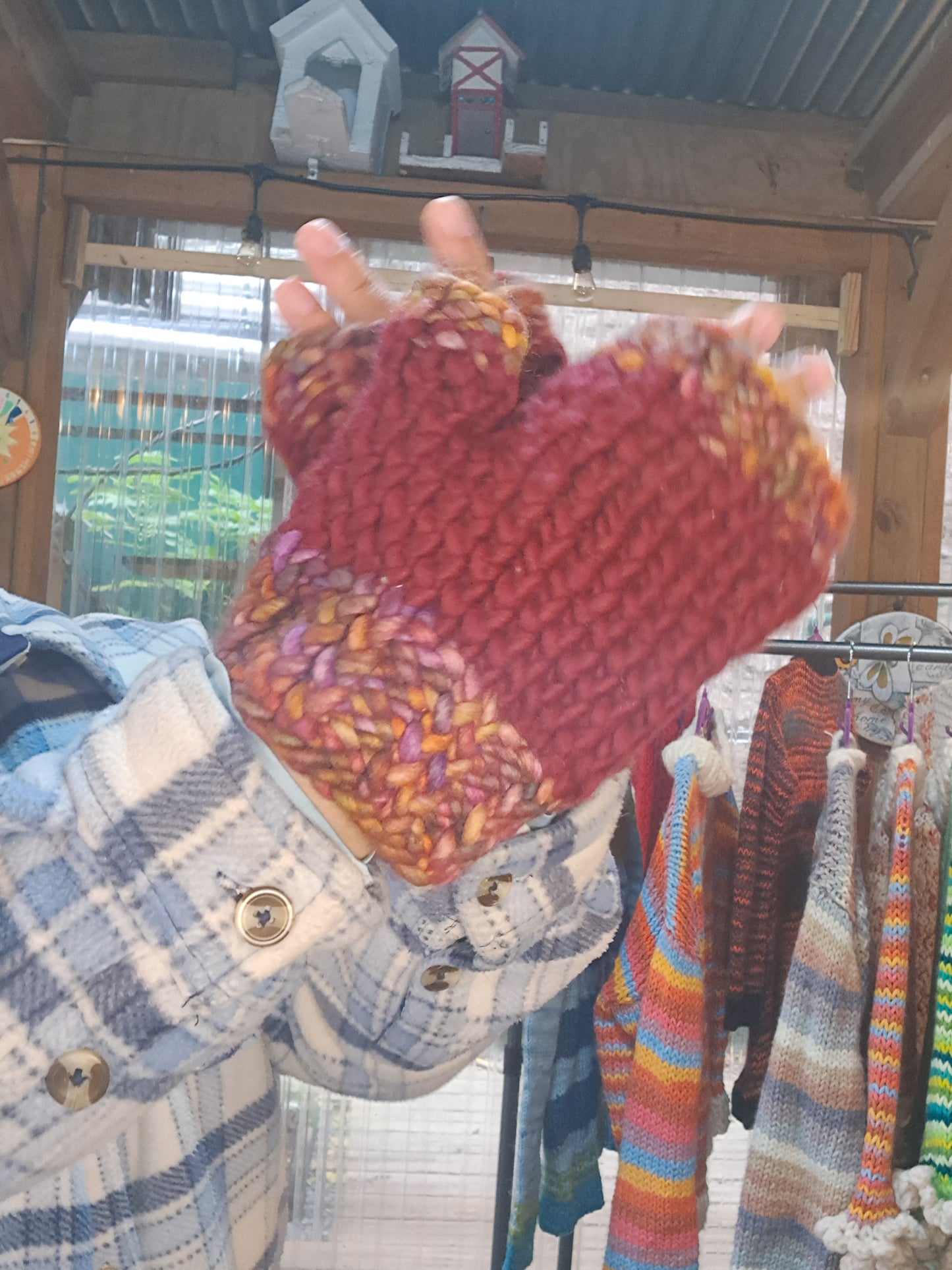 Red Harvest Fingerless Gloves
