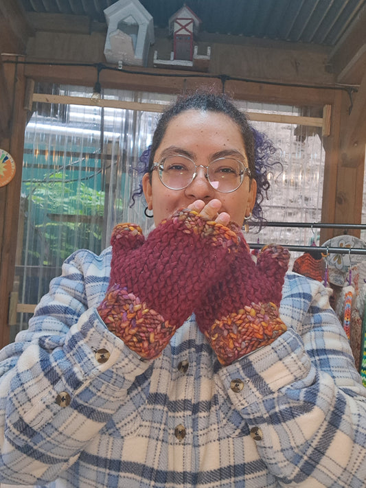 Red Harvest Fingerless Gloves