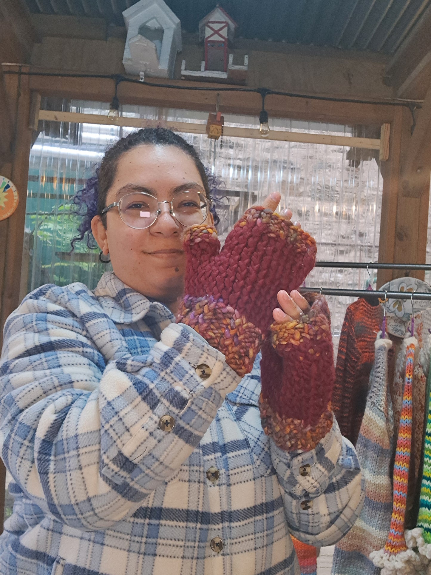 Red Harvest Fingerless Gloves
