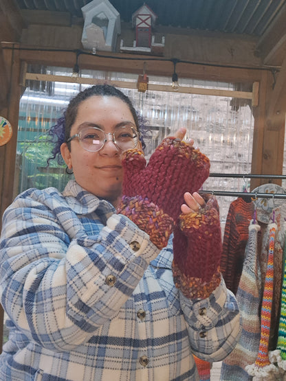 Red Harvest Fingerless Gloves