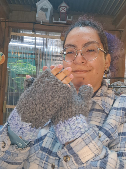 Gray Sky Fingerless Gloves
