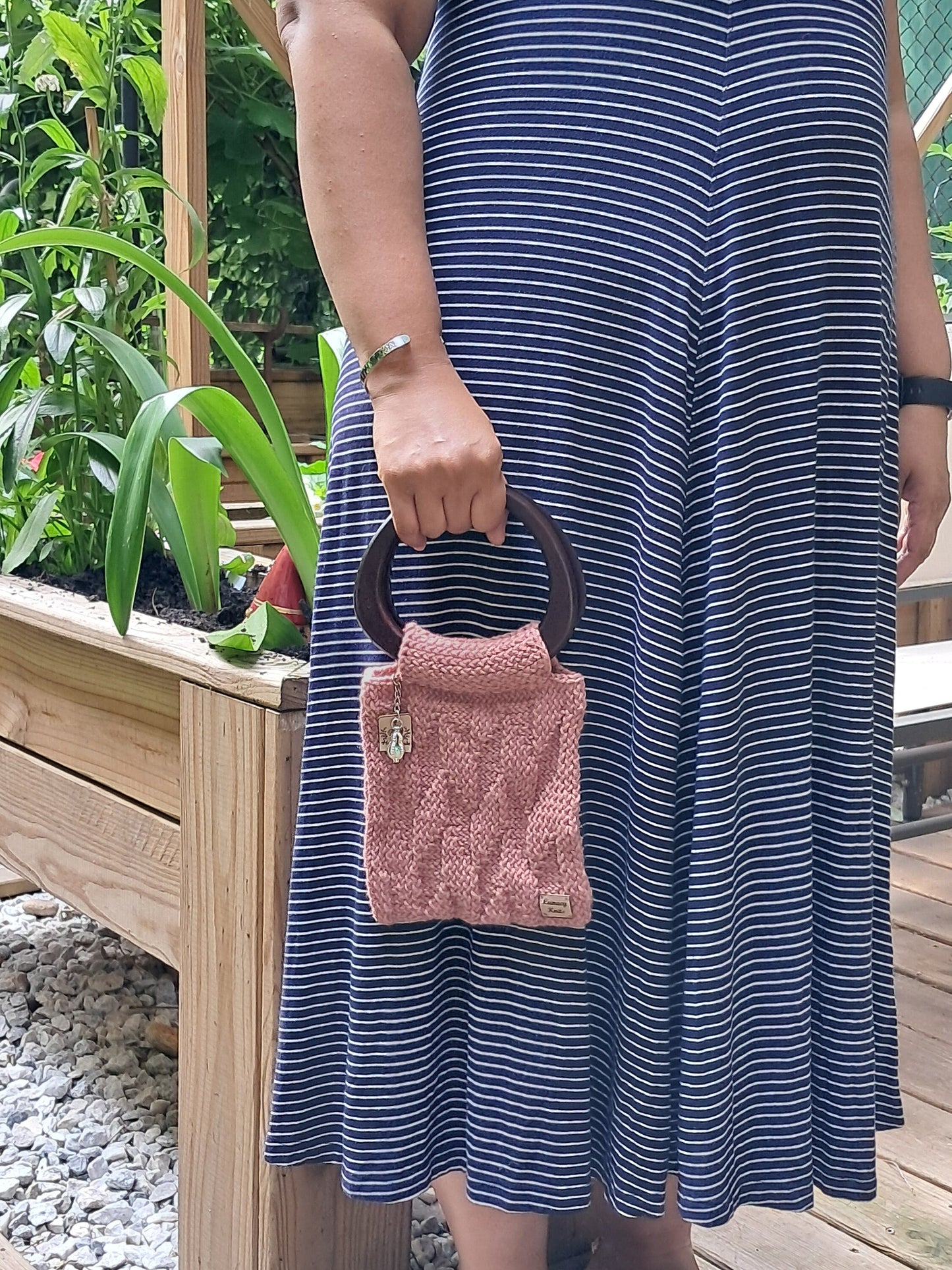 Pink Knitted Handbag