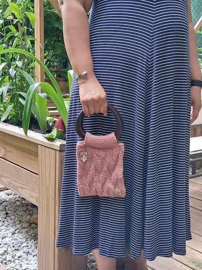 Pink Knitted Handbag