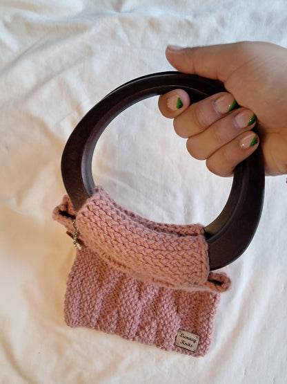 Pink Knitted Handbag