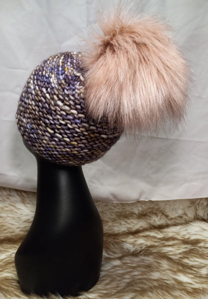 Light purple Pom-Pom hat