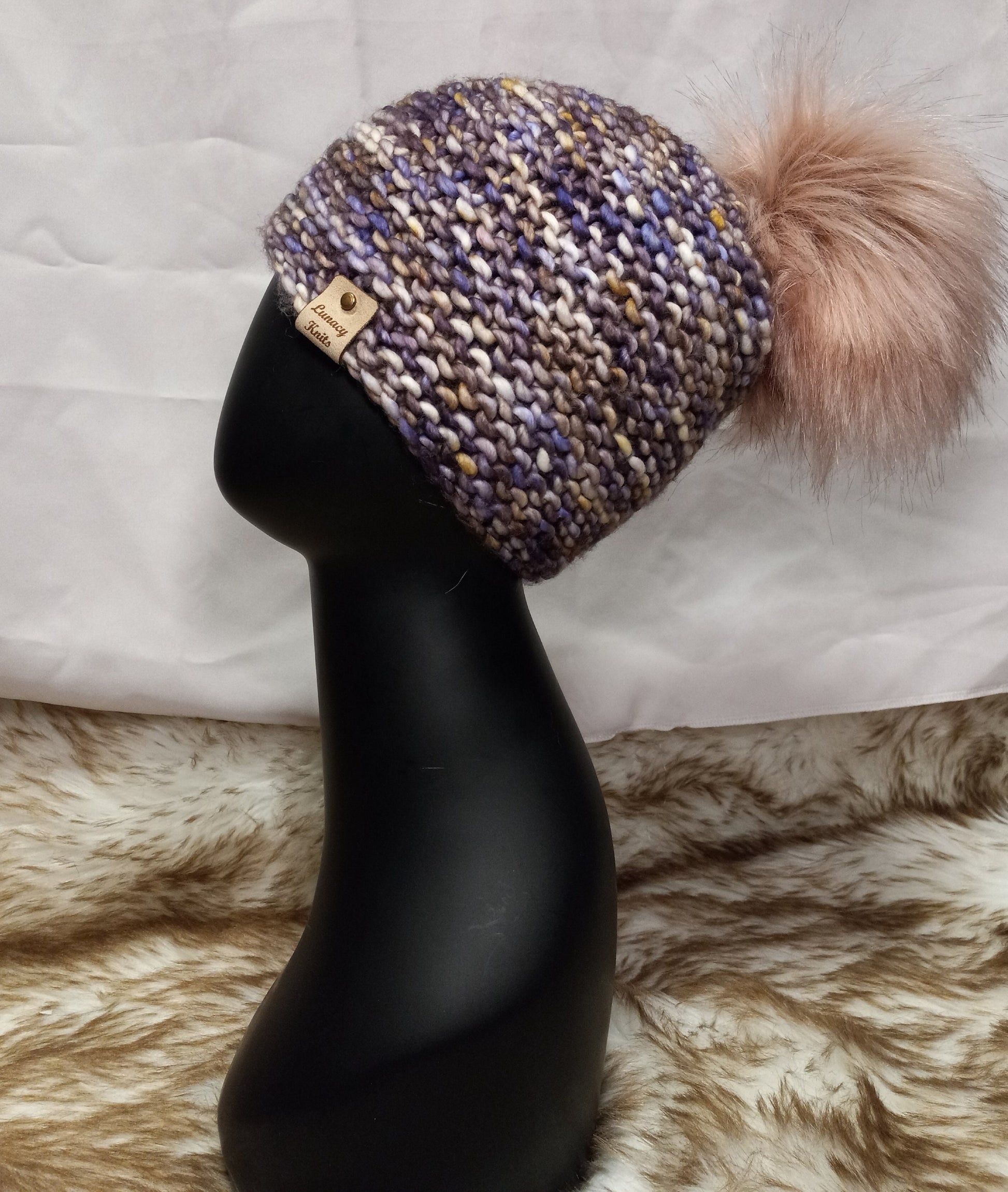 Light purple Pom-Pom hat