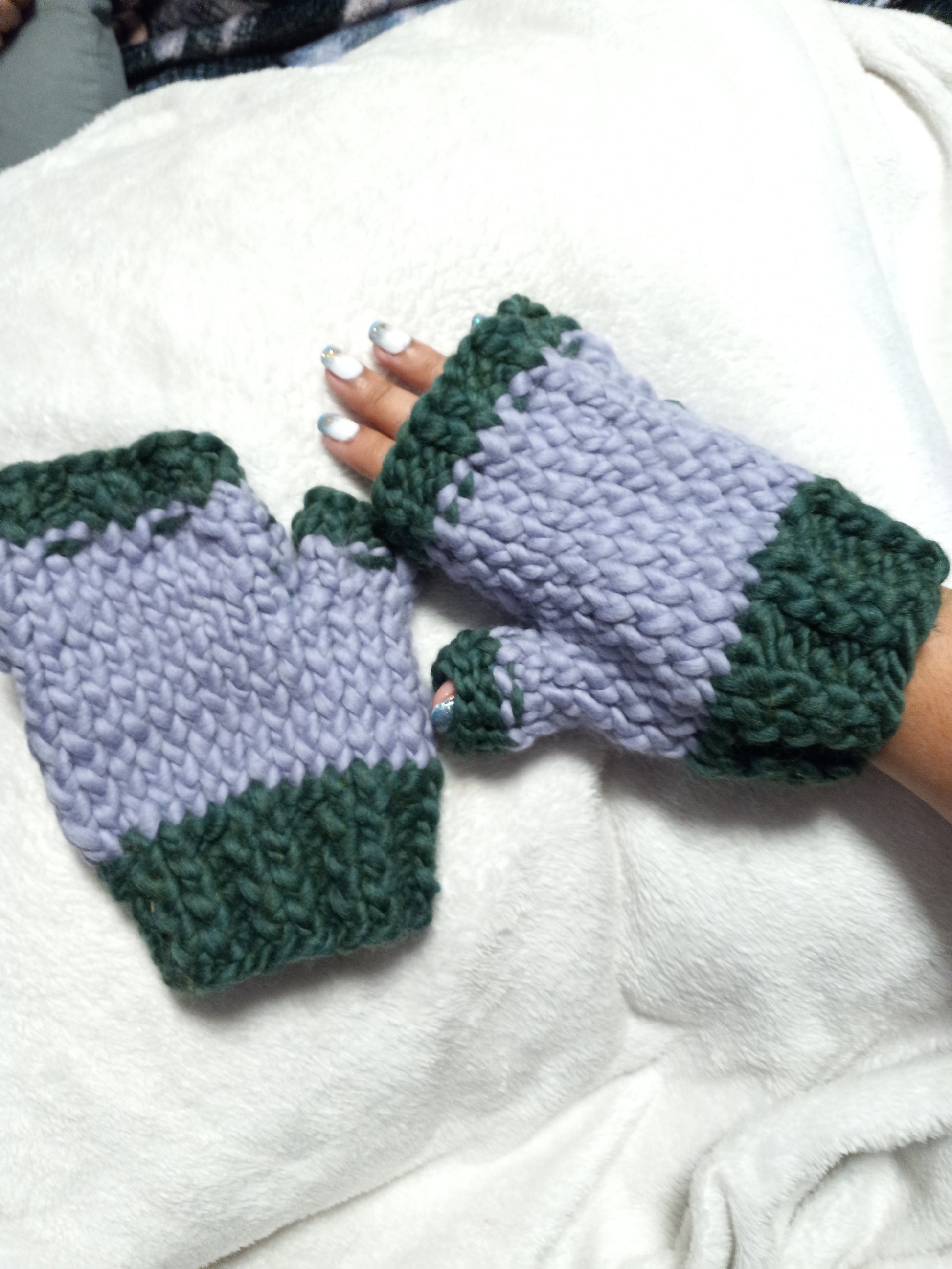 Lavender Fingerless Gloves