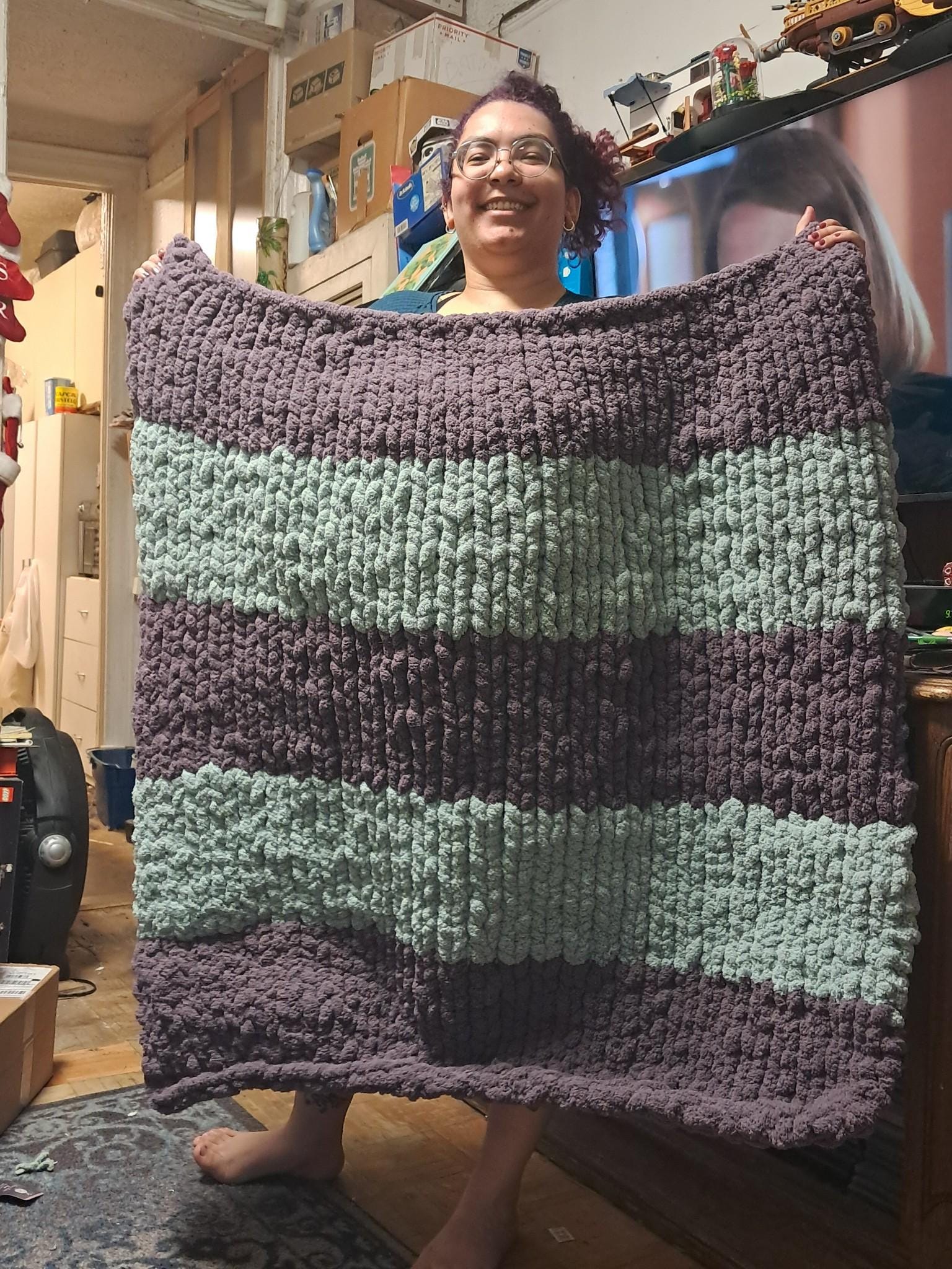 Lavender Chunky Blanket