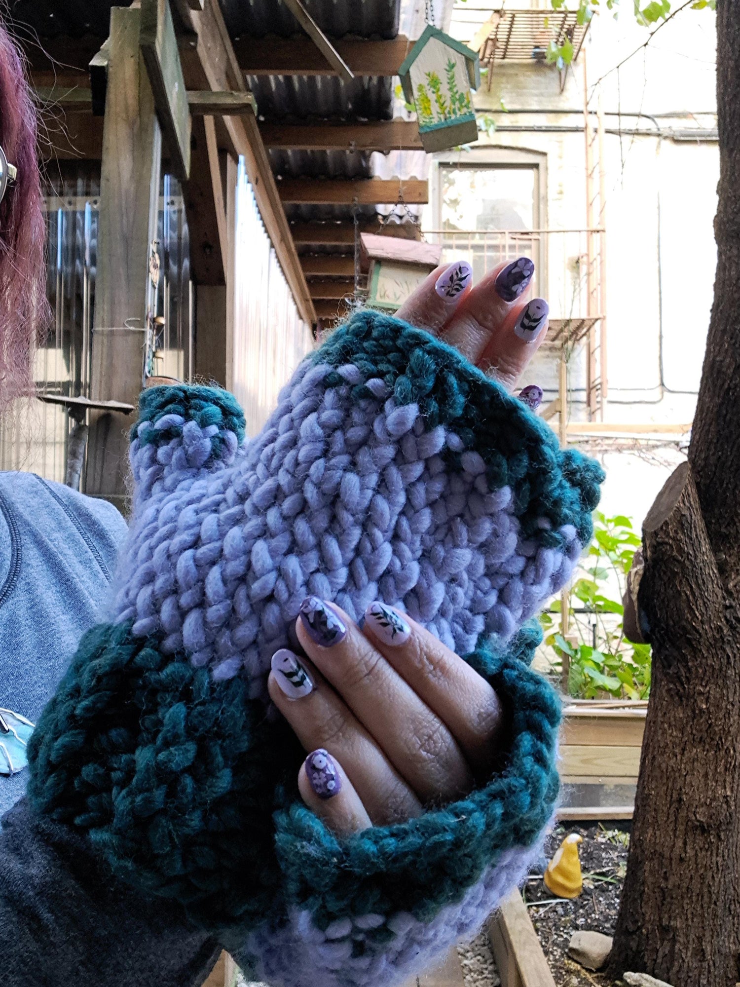 Lavender Fingerless Gloves