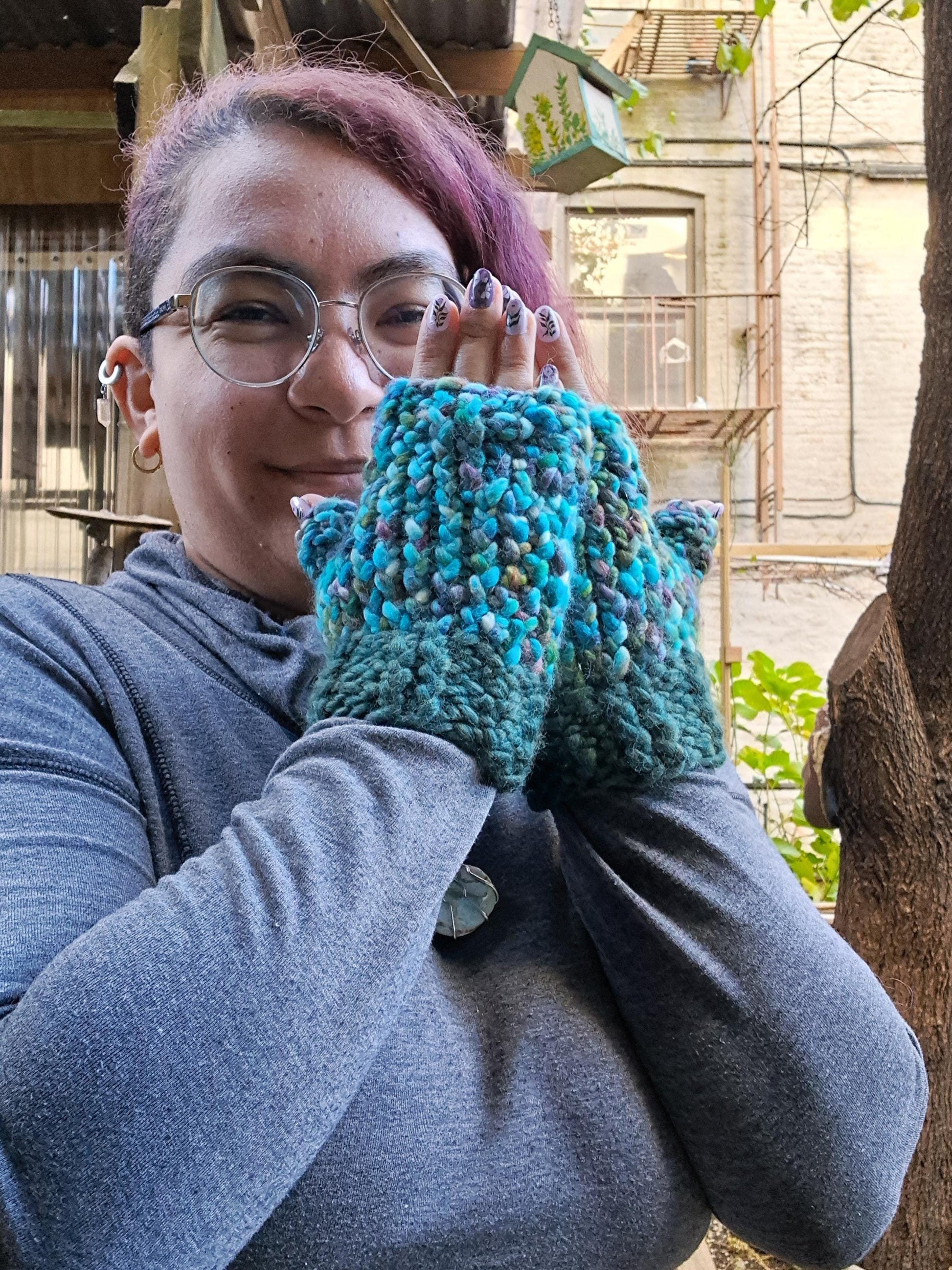 Seagrass Fingerless Gloves