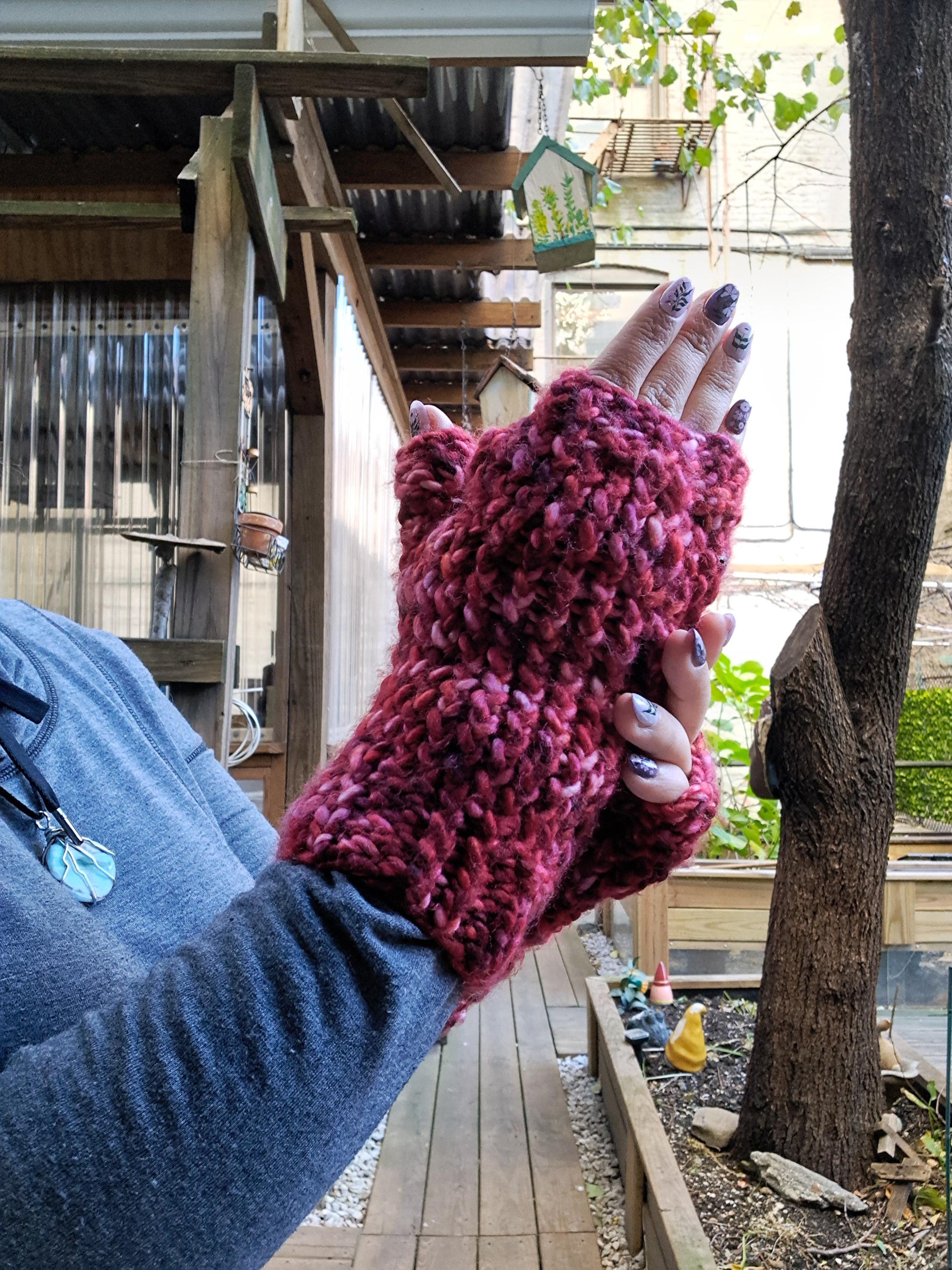 Red Fingerless Gloves