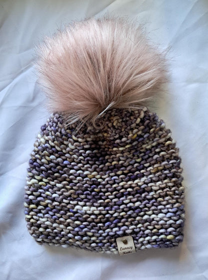 Light purple Pom-Pom hat