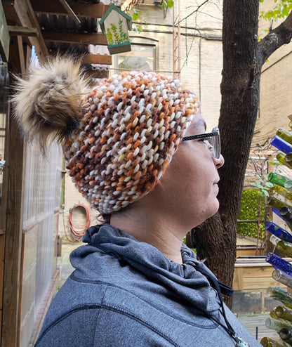 Teddy Brown Pompom hat