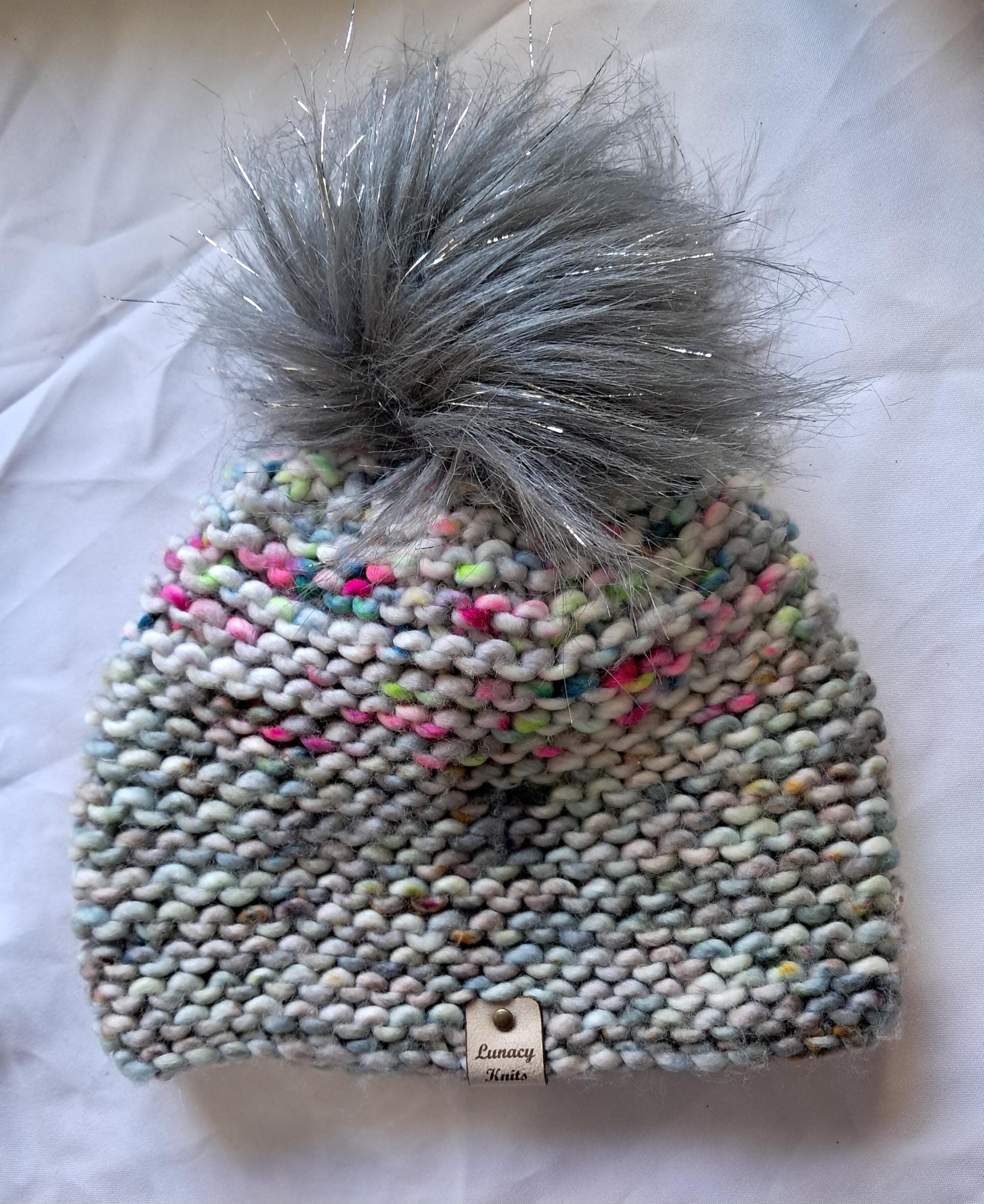 Silver speckled Pom-pom hat
