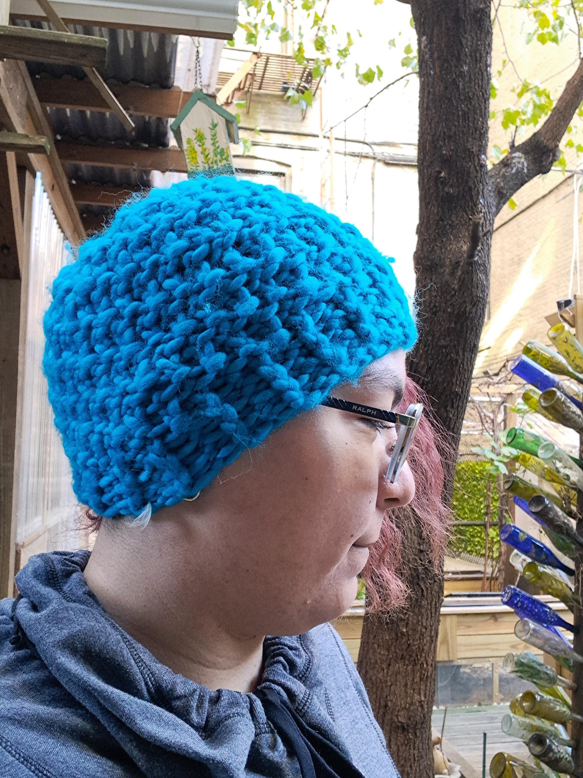 Blue Chunky Hat