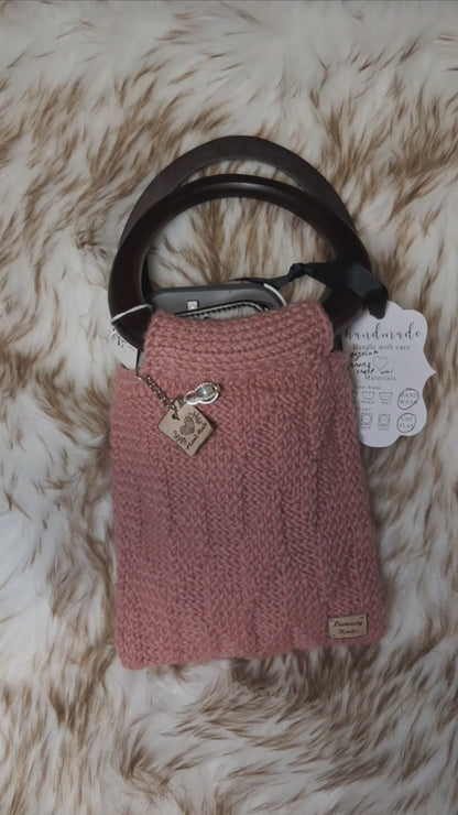 Pink Knitted Handbag