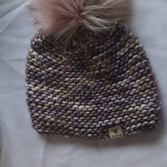 Light purple Pom-Pom hat