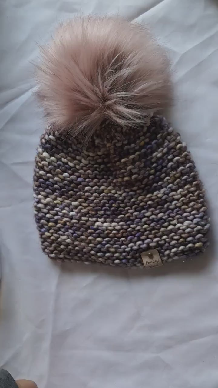 Light purple Pom-Pom hat